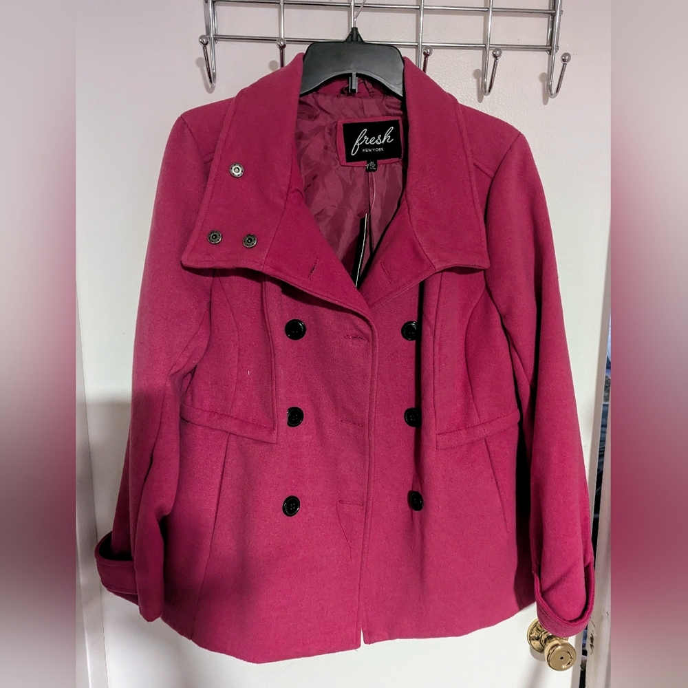 Pink Peacoat NWT, size XL